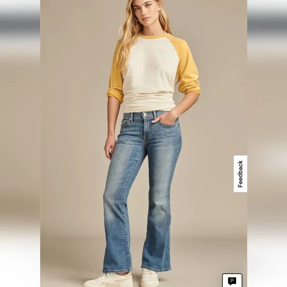 Lucky Brand Sweet Mid Rise Flare Jeans 10/30 Stretch Bootcut Y2K Denim - Picture 1 of 10